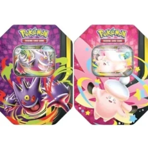 Pokemon TCG Moonlit Tin Mega Clefable and Mega Gengar set of 2 Tins